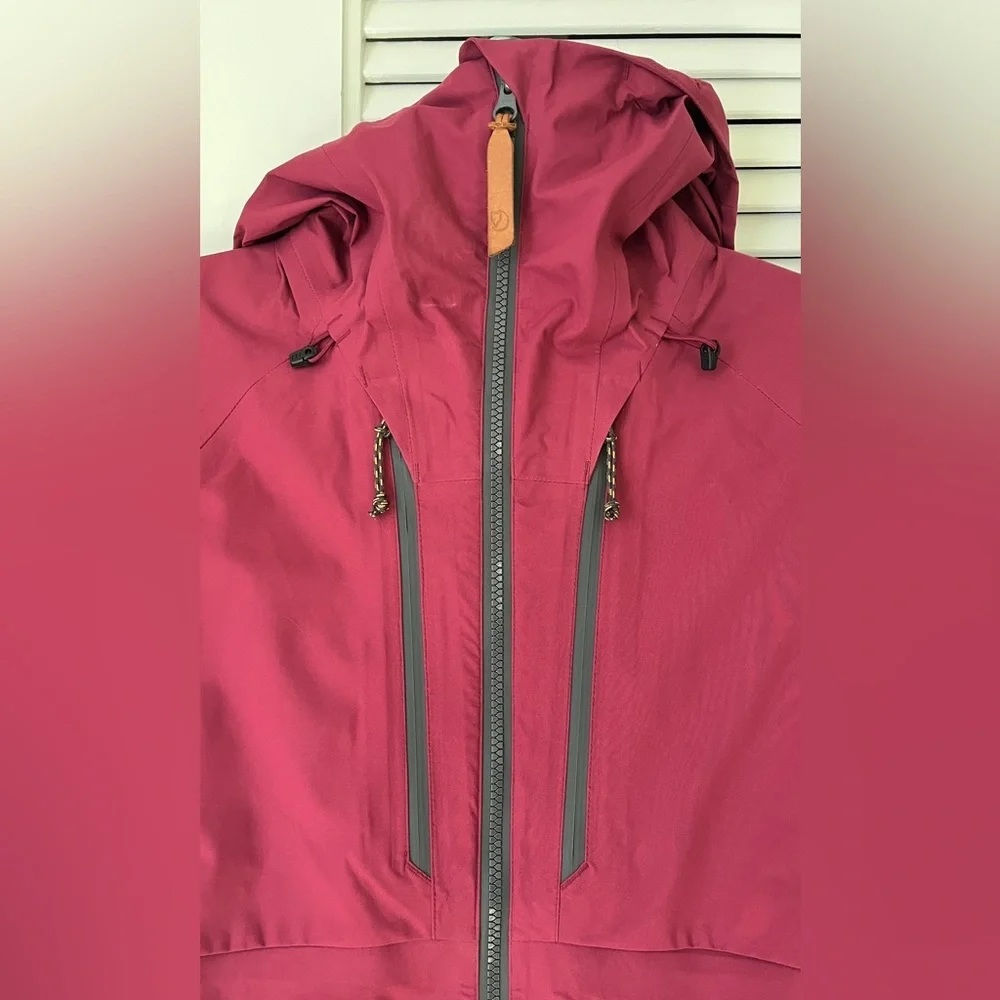 Fjallraven Dark Fuchsia Waterproof Keb Eco-Shell Jacket Sz XS - Picture 5 of 16